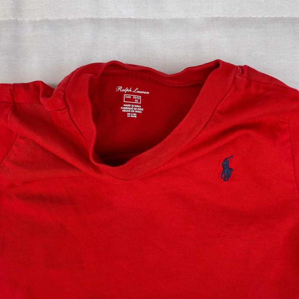 Ralph Lauren Red T-Shirt with Blue Logo